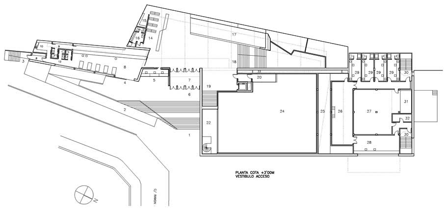 TEATRO_AUDITORIO_SABINANIGO_PLANTA_NIVEL +3,00M_ ACCESO PRINCIPAL