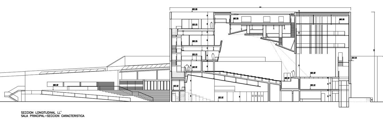 TEATRO_AUDITORIO_SABINANIGO_SECCION LONGITUDINAL CARACTERISTICA