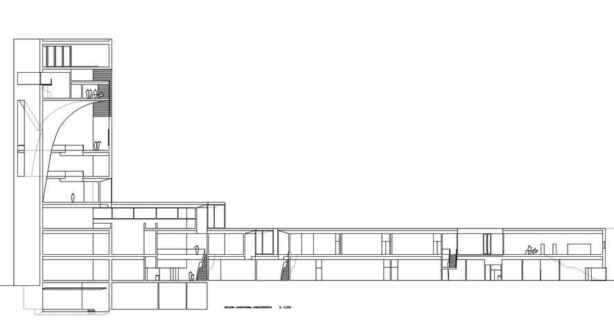 CENTRO DE LAS ARTES_ACORUNA_SECCION LONGITUDINAL CARACTERISTICA