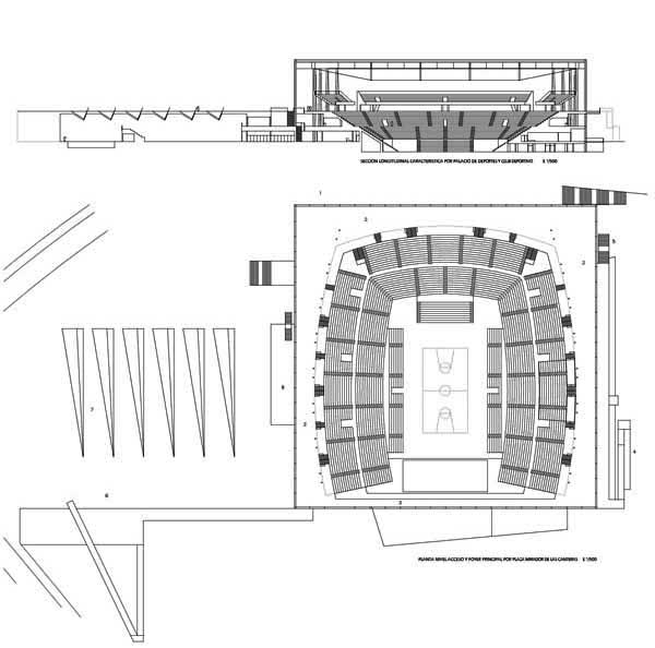 PALACIO_DEPORTES_PALMAS DE GRAN CANARIA_NIVEL SUPERIOR_Y SECCION TIPICA