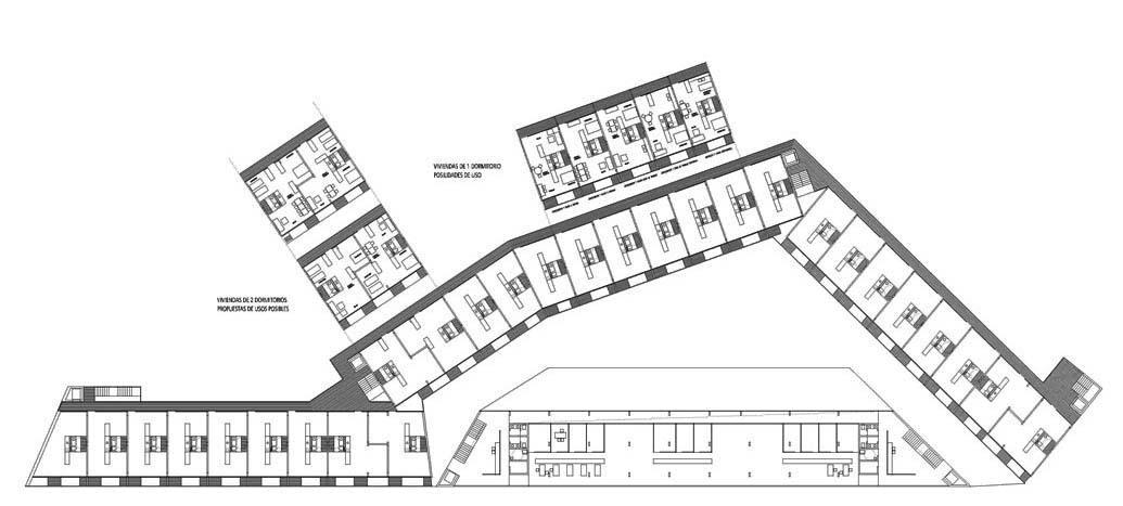 VIVIENDAS_JOVENES_SEVILLA_PLANTA TIPO VIVIENDAS_CON ZONA DE OFICINAS