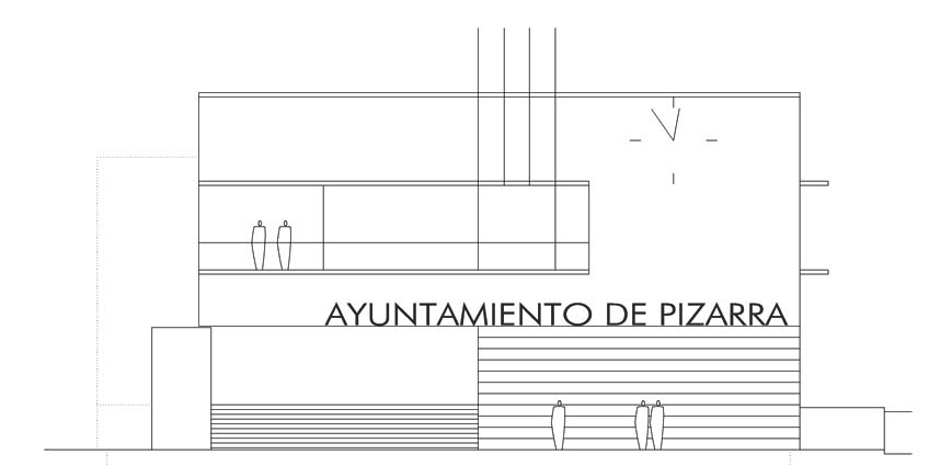 AYUNTAMIENTO_PIZARRA_ALZADO PRINCIPAL A ESPACIO PUBLICO