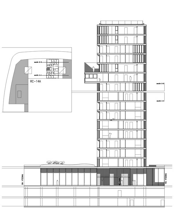 360 VIVIENDAS_MARITURRI_VITORIA_SECCION DE TORRE TIPO Y ZONA DE VUELO