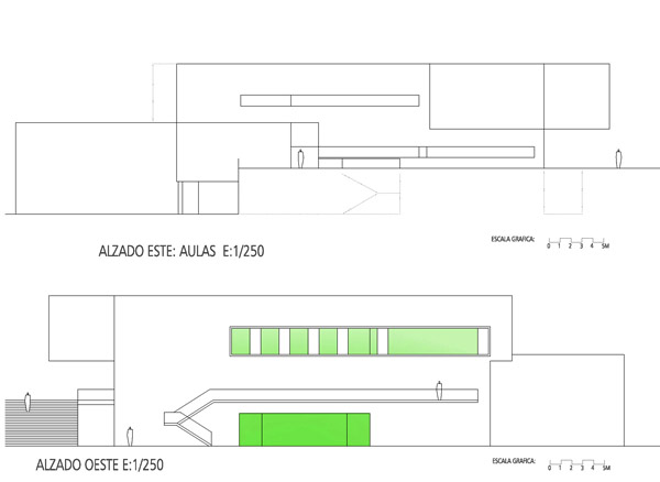 ESCUELA UNIVERSITARIA SALUD_MALAGA_ALZADO ESTE_Y_ALZADO OESTE