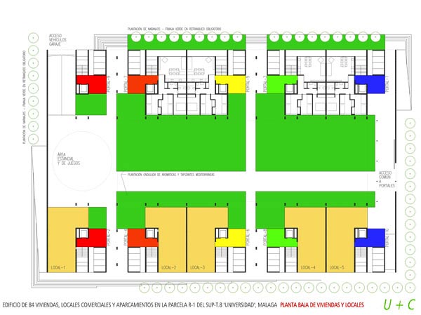 84VPO_UNIVERSIDAD_MALAGA_PLANTA BAJA_LOCALES Y ACCESO