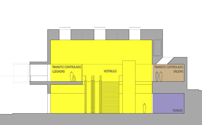 ESTACION_MARITIMA_CIUTADELLA_SECCION TRANSVERSAL POR VESTIBULO Y ZONA DE TRANSITO