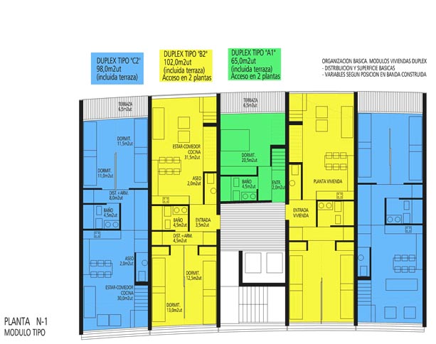 VIVIENDAS_AVE_ZARAGOZA_MODULOS TIPO DE VIVIENDA EN DUPLEX_PLANTA (N-1)