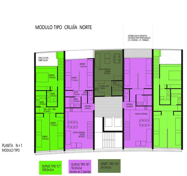 VIVIENDAS_AVE_ZARAGOZA_MODULOS TIPO DE VIVIENDA EN DUPLEX_PLANTA (N+1)