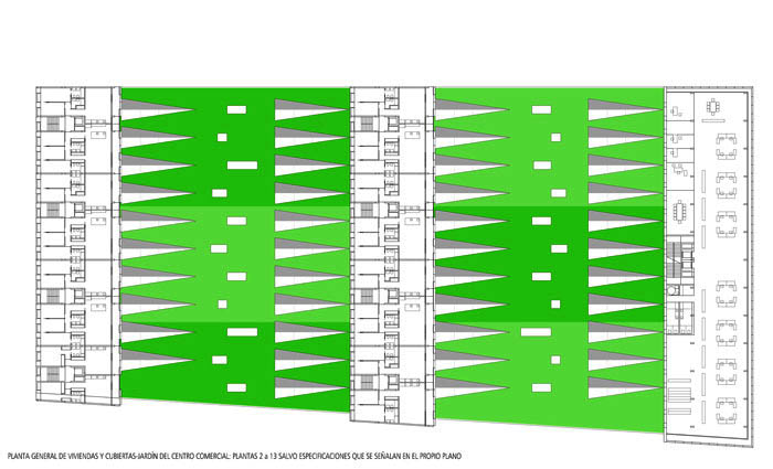 VIVIENDAS_M5_6_ZARAGOZA_PLANTA TIPO VIVIENDAS_CUBIERTA-JARDIN CENTRO COMERCIAL