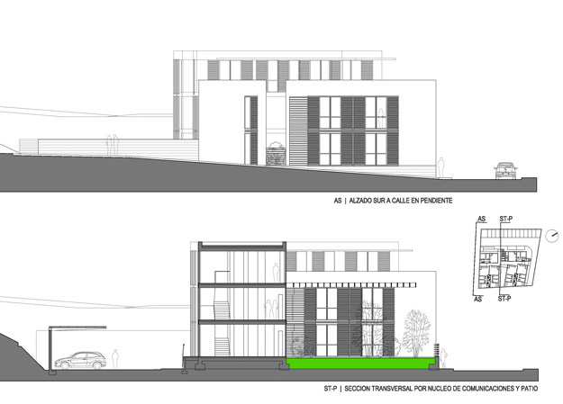 2012_15_VIVIENDAS_VPO_LORCA_ALZADO SUR_SECC. TRANSVERSAL POR ZONAS COMUNES