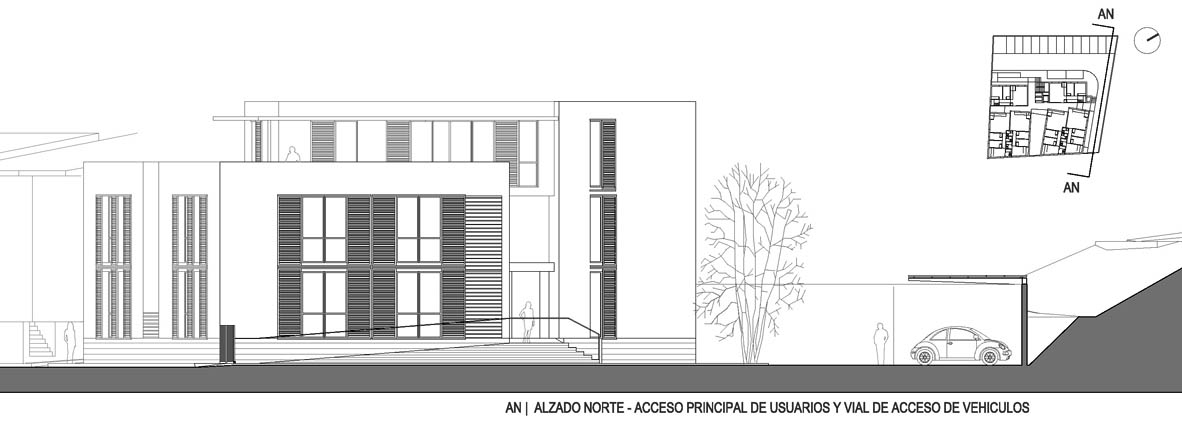 2012_15_VIVIENDAS_VPO_LORCA_ALZADO NORTE_ACCESO RESIDENTES