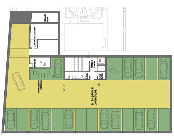 2012_RESIDENCIA ESTUDIANTES_BURGOS_PL BAJO RASANTE_GARAJE + INSTALACIONES